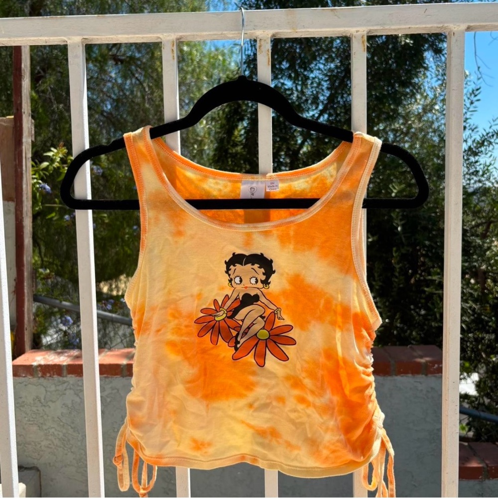 Betty Boop Orange Tie-Dye Tank Top 🧡🌻✨